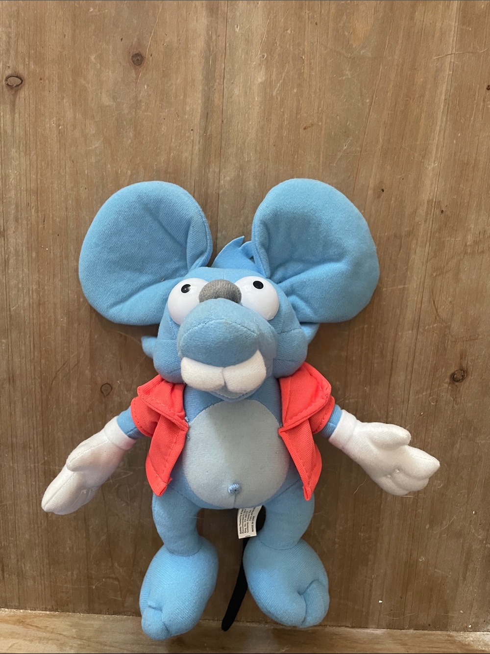 The Simpsons Itchy Mouse Plush Mouse with Coral Jacket -Stuffed The Toy Factory